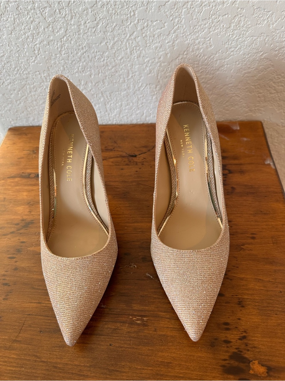Kenneth Cole Glitter Pointed-Toe Pumps in Blush Pink